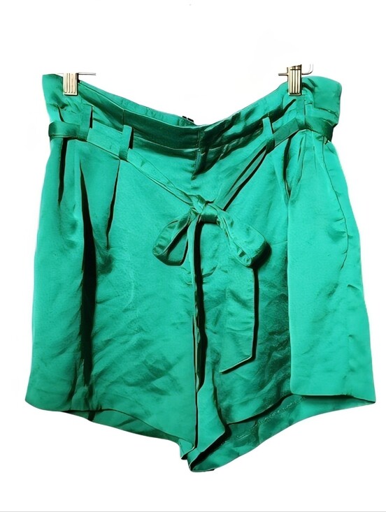 Worthington Pants - High-Waist Tie-Front Women’s Shorts in Emerald Green